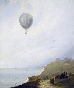 Ballon über Klippen, Dover, 1840 von E.W. Cocks