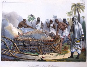Brahmanen-Beerdigung, Indien, Mitte des 19. Jahrhunderts von E Beau