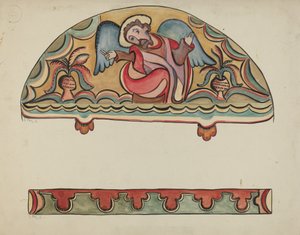 Lunette und Detail vom Altar der Kirche im Sanctuario, Chimayo von E. Boyd