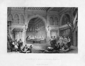 Innenraum eines maurischen Palastes, Algier, Algerien, 1839 von E. Challis