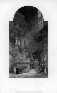 Innenraum der Kathedrale von Burgos, 19. Jahrhundert von E. Challis