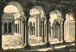 Die Kreuzgänge der Kirche von St-Trophime, um 1920 von E Laget