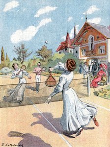 Tennis, um 1910 (Illustration)