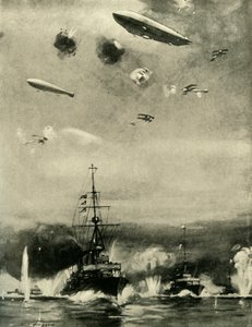 Der britische Luftangriff auf Cuxhaven, Weihnachtstag, 1914 von E. S. Hodgson
