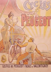 Plakat für Peugeot-Fahrräder