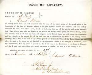 Loyalitätseid von Edward Villmer aus Missouri, County of St. Louis von E. Villmer