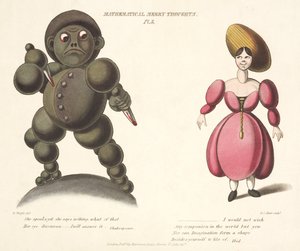 Pl.3 aus Mathematical Merry Thoughts, graviert von F.C. Hunt, um 1820-30 von E. after Wright