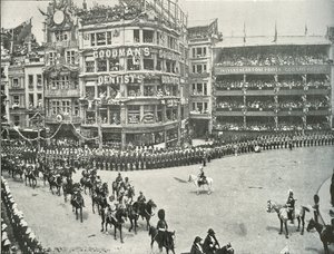 Lord Roberts beaufsichtigt die Vorbereitungen im St. Pauls Churchyard, 1897 von E. and S. Woodbury