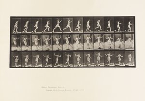 Von Stein zu Stein über einen Bach von Eadweard Muybridge