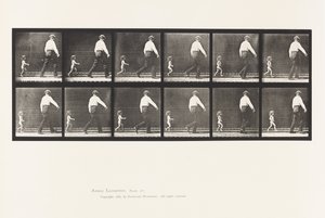 Tafel 470. Kind 20N, läuft einem Mann nach von Eadweard Muybridge