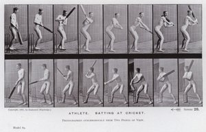 Die menschliche Figur in Bewegung: Athlet, Schlagend beim Cricket von Eadweard Muybridge