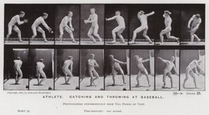 Die menschliche Figur in Bewegung: Athlet, fangen und werfen beim Baseball