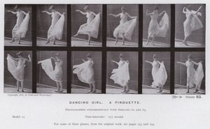 Die menschliche Figur in Bewegung: Tänzerin, eine Pirouette von Eadweard Muybridge