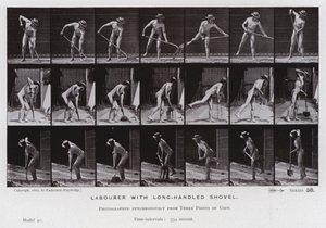 Die menschliche Figur in Bewegung: Arbeiter mit langem Schaufelstiel von Eadweard Muybridge