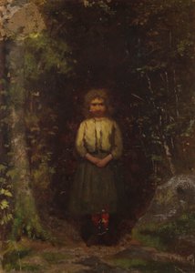 Am Hang (recto); Mädchen im Wald (verso) von Eastman Johnson