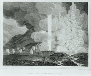 Der Große Geysir von Strokkr, Island, aus Iceland: or, The Journal of a Residence in That Island von Ebenezer Henderson, veröffentlicht 1819 von Ebenezer Henderson