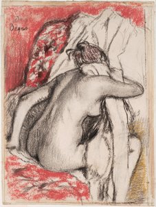 Nach dem Bad: Sitzende Frau, die sich abtrocknet von Edgar Degas