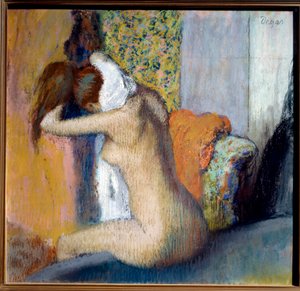 Nach dem Bad, Frau trocknet ihren Nacken von Edgar Degas