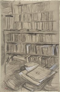 Bücherregale, Studie für "Edmond Duranty" von Edgar Degas