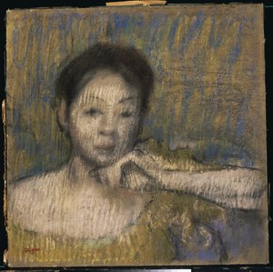 Büste einer Frau mit ihrer linken Hand am Kinn, ca. 1895-98 von Edgar Degas