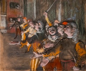 Choristen (auch bekannt als „Die Exponenten“). 1877. Pastell auf Monotypie. von Edgar Degas