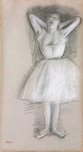 Tänzerin, Arme hinter dem Kopf erhoben; Danseuse, les bras levés et ramenés derrière la tête