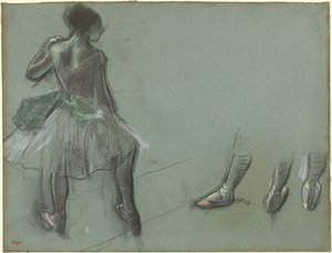 Tänzerin von hinten gesehen und drei Studien von Füßen, ca. 1878