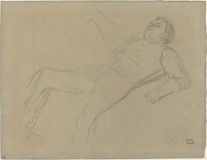 Gestürzter Jockey (Studie für "Szene vom Hindernisrennen: Der gestürzte Jockey") von Edgar Degas