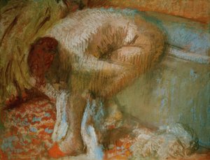 Frau, sich nach dem Bad die Füße abtrocknend von Edgar Degas