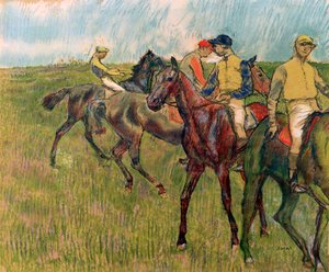 Pferde mit Jockeys, 1910 von Edgar Degas