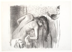 Der Ausstieg aus dem Bad (große Platte) von Edgar Degas