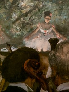 Les Musiciens (Detail). 1872-1873, wieder aufgenommen um 1874-1876. Öl auf Leinwand. von Edgar Degas