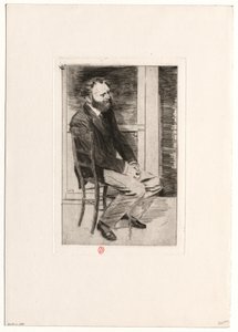 Manet sitzt, nach rechts gewandt von Edgar Degas
