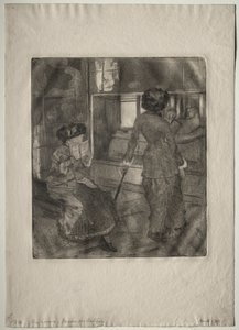 Mary Cassatt im Louvre: Die etruskische Galerie, 1879-1880 von Edgar Degas
