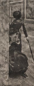Mary Cassatt im Louvre: Die Gemäldegalerie, 1879-1880 von Edgar Degas