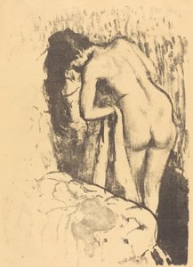 Nackte Frau steht und trocknet sich (Femme nue debout, a sa toilette)