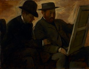 Paul Lafond und Alphonse Cherfils betrachten ein Gemälde