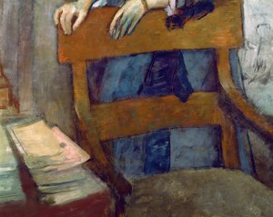 Porträt von Helene Rouart im Arbeitszimmer ihres Vaters, Detail des Stuhls, ca. 1886 (Detail)