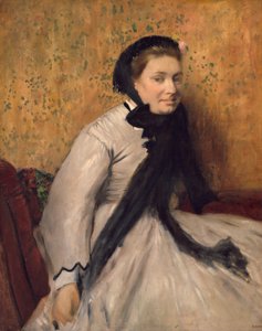 Porträt einer Frau in Grau, ca. 1865