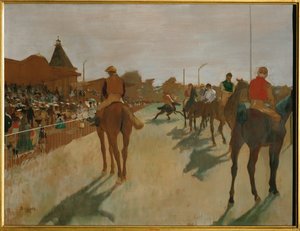 Rennpferde an der Tribüne oder Die Parade von Edgar Degas
