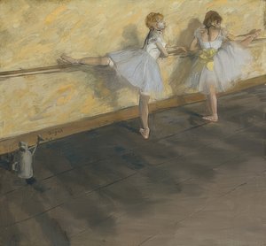 Tänzerinnen beim Üben an der Stange von Edgar Degas