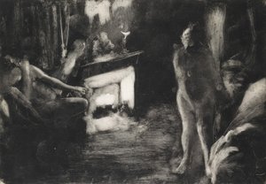 Am Kamin, ca. 1876-77 von Edgar Degas