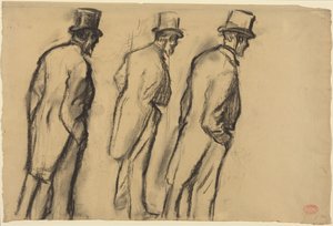 Drei Studien von Ludovic Halévy im Stehen von Edgar Degas