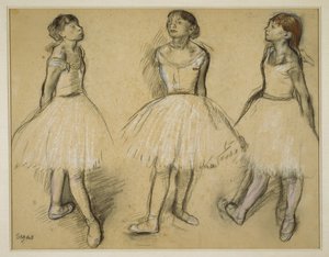 Drei Studien einer Tänzerin in vierter Position von Edgar Degas