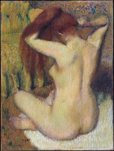 Frau, die ihr Haar kämmt von Edgar Degas