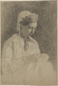 Frau beim Sticken von Edgar Degas