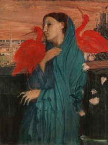Junge Frau mit Ibis