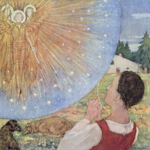 Johanna von Orléans hört die Stimmen, Illustration aus 