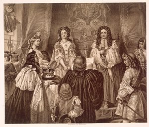 Die Krone, die William und Mary von den Lords und Commons in Whitehall am 12. Februar angeboten wurde