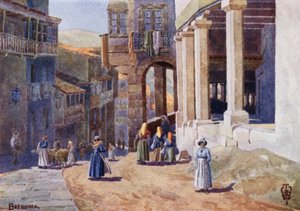 Nordspanien: Betanzos, Eine Arkadengasse